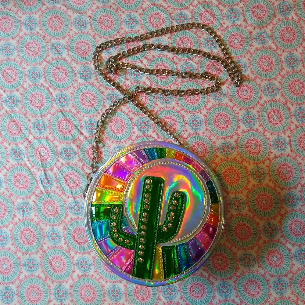 Iridescent cactus purse, unused